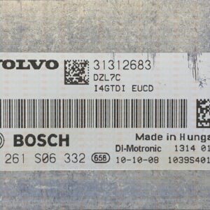 BOSCH MED17.0 0261S06332 VOLVO S60 II 2.0T 203HP 31312683 1037523092 - AG9N-14C204-CAG IMMOBILIZER OFF SERVICES ONLY